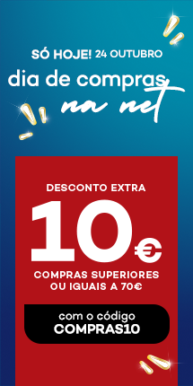 Dia de Compras na net - só hoje, 24 de outubro - desconto extra de 10€ em compras >70€ com o codigo: compras10